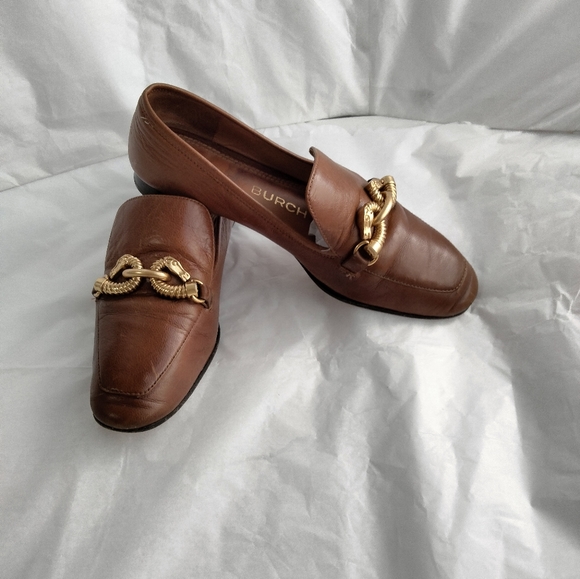 Tory Burch Brown Leather Loafers with Gold Accents - Picture 13 of 14